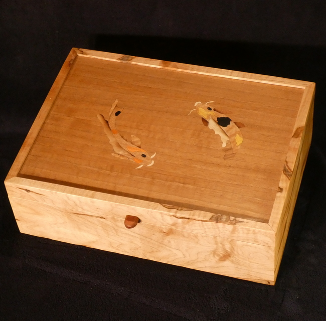 Treasure box inlaid with koi