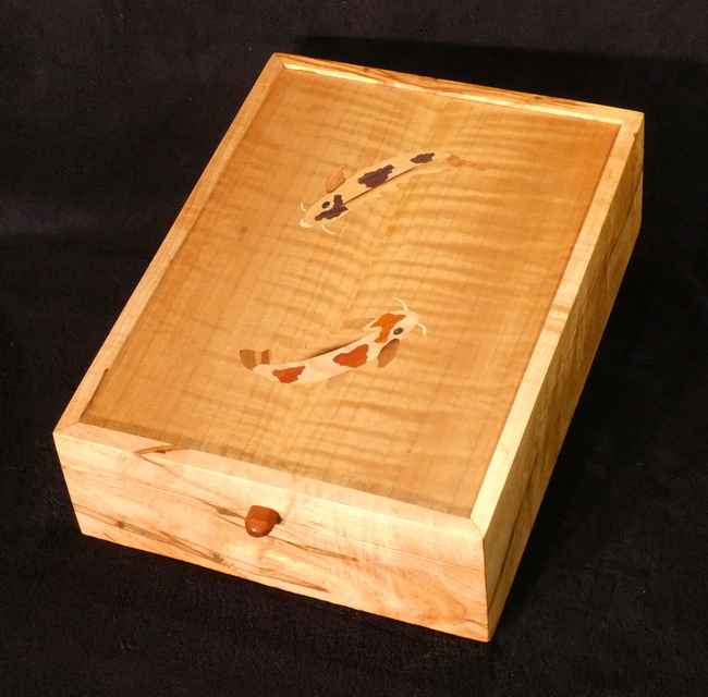 Treasure box inlaid with koi