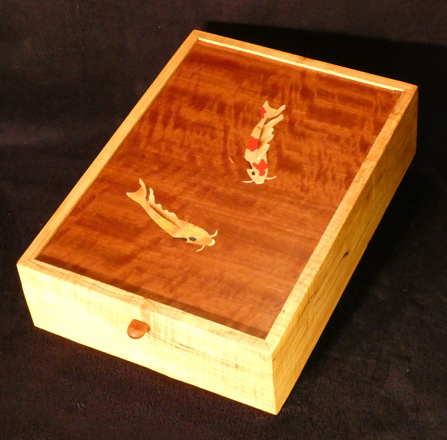 Treasure box inlaid with koi