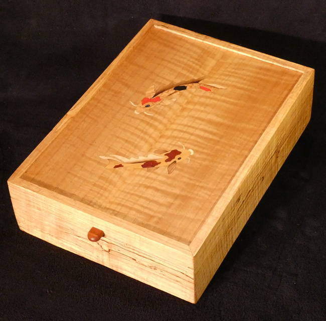 Treasure box inlaid with koi