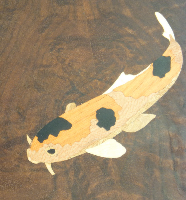 Treasure box inlaid with koi