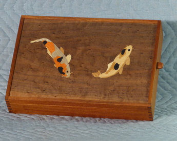 Treasure box inlaid with koi