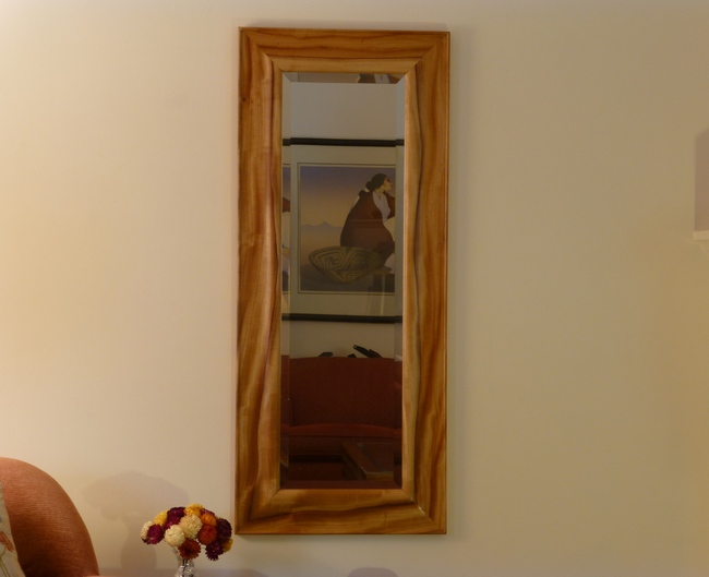 Mirror hung vertically